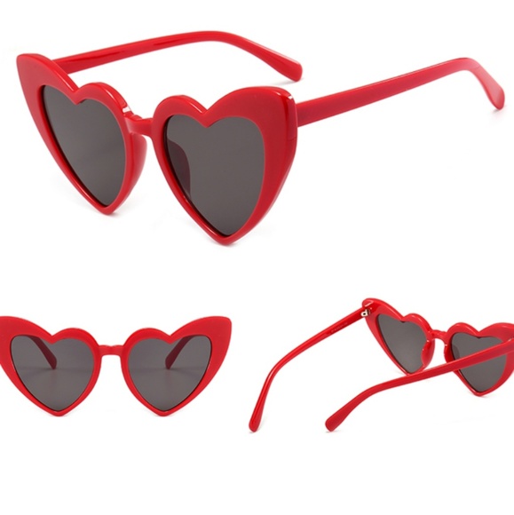 RETRO OVERSIZE LOLITA HEART SHAPED SUNGLASSES MOD - Picture 2 of 7